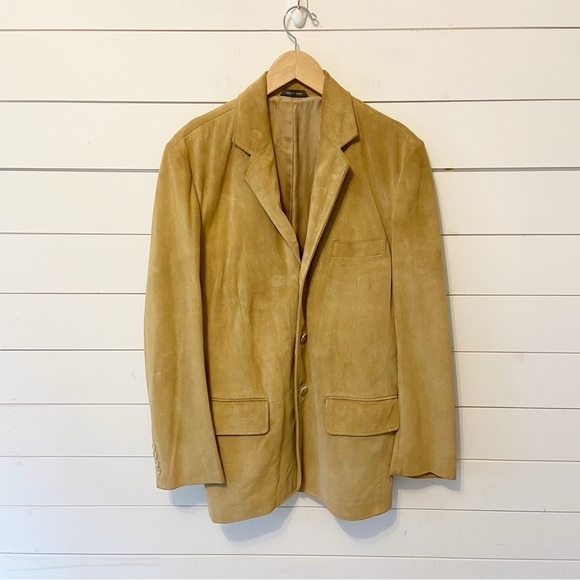 Vintage Banana RepublicMens Camel Color 100% Genuine Leather Jacket-Blazer S